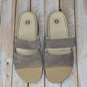 Revitalign Orthotic Suede Stretch Slide Sandals  Sz 9